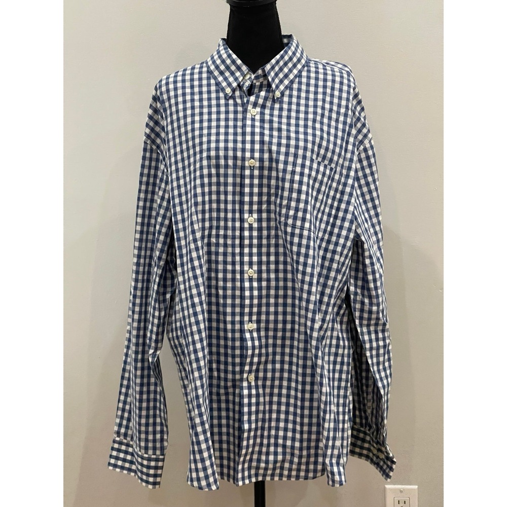 Arrow XXL Blue/White Collared Button‎ Up Long Sleeve 100% Cotton